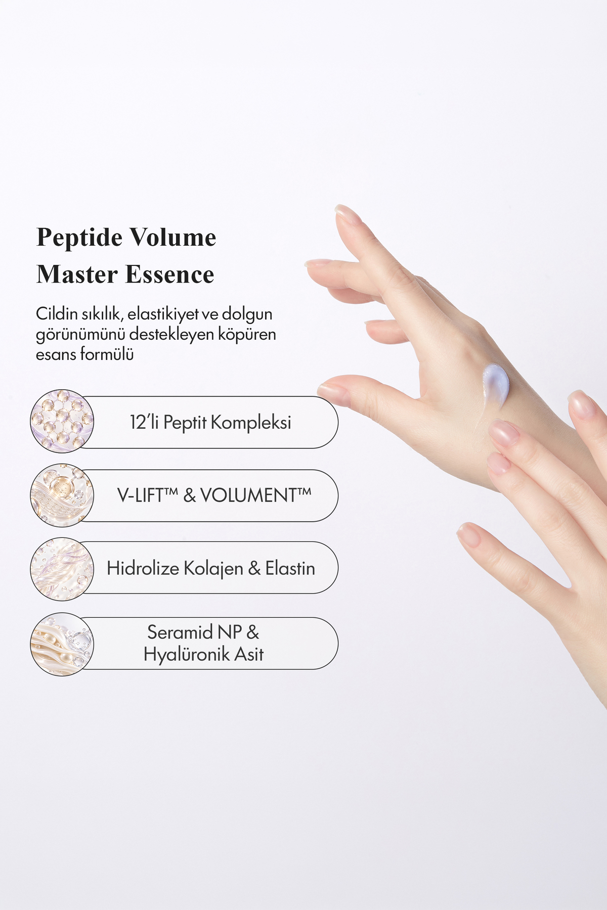 Peptide Volume Master Essence | 12 Peptit Kolajen Elastin İçeren Kırışıklık Karşıtı ve Sıkılaştırıcı Köpüren Yüz Esansı 50 ml — Pepti-2 — تصویر 3 از 5