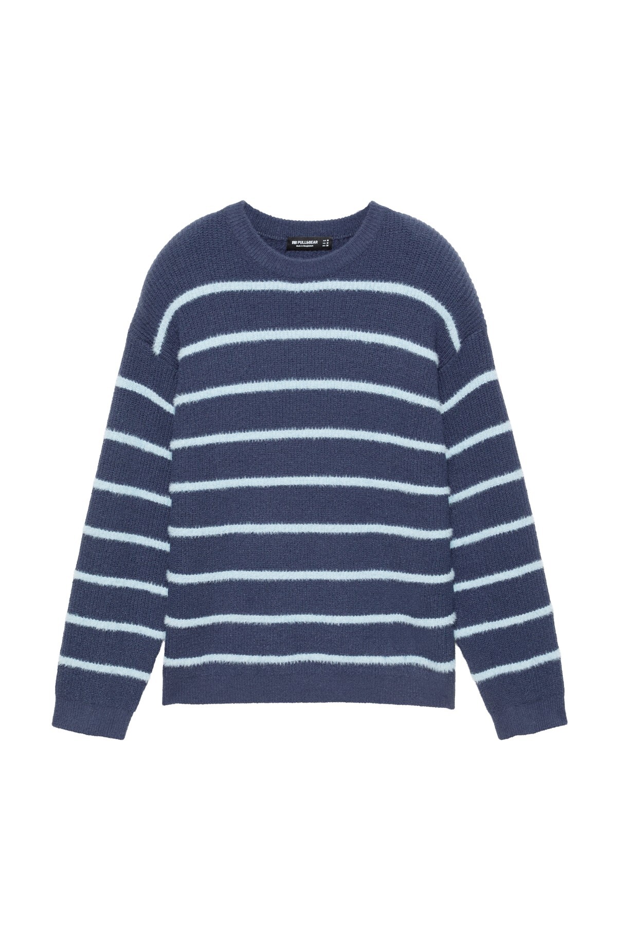 Pull & Bear Çizgili işlemeli kazak görsel 4