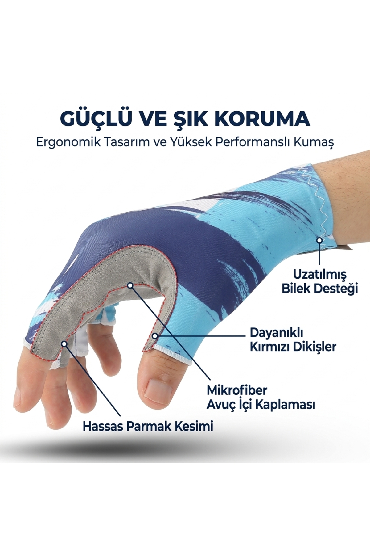 Stavye Parmaksız Balıkçı Eldiveni UV Güneş Korumalı Kaymaz Nefes Alan Hızlı Kuruyan Unisex Outdoor Eldiven görsel 6