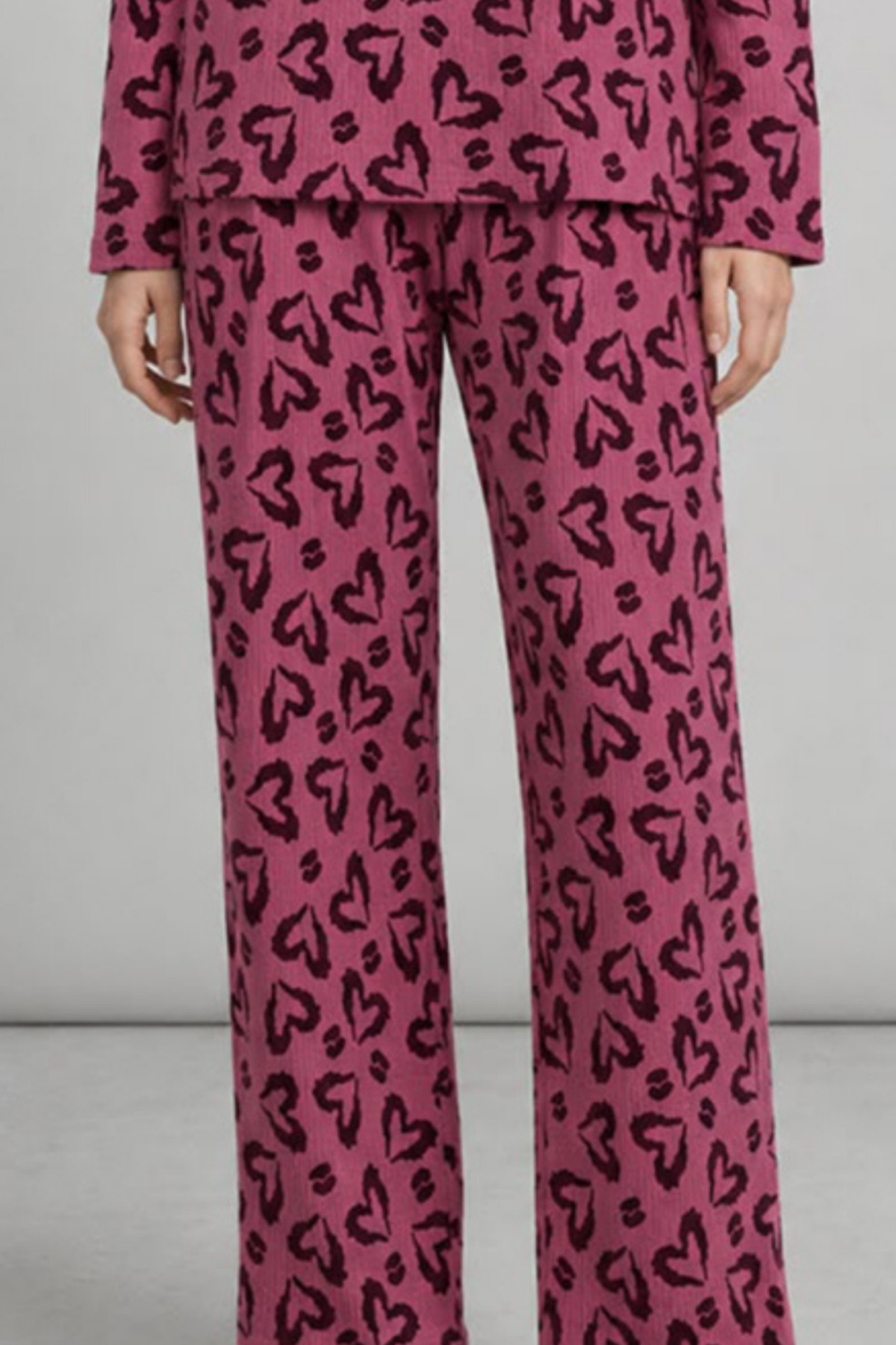 FİT WOMEN Kadın Çizgili Regular Fit Lila Pijama Takımı 4764 görsel 6