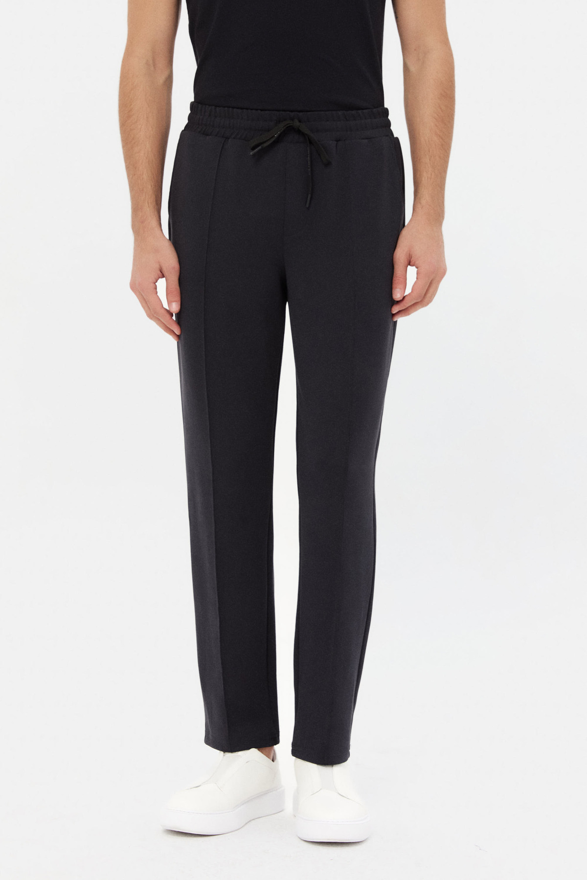D'S Damat Ds Damat Relaxed Fit Siyah Gabardin Jogger Pantolon
