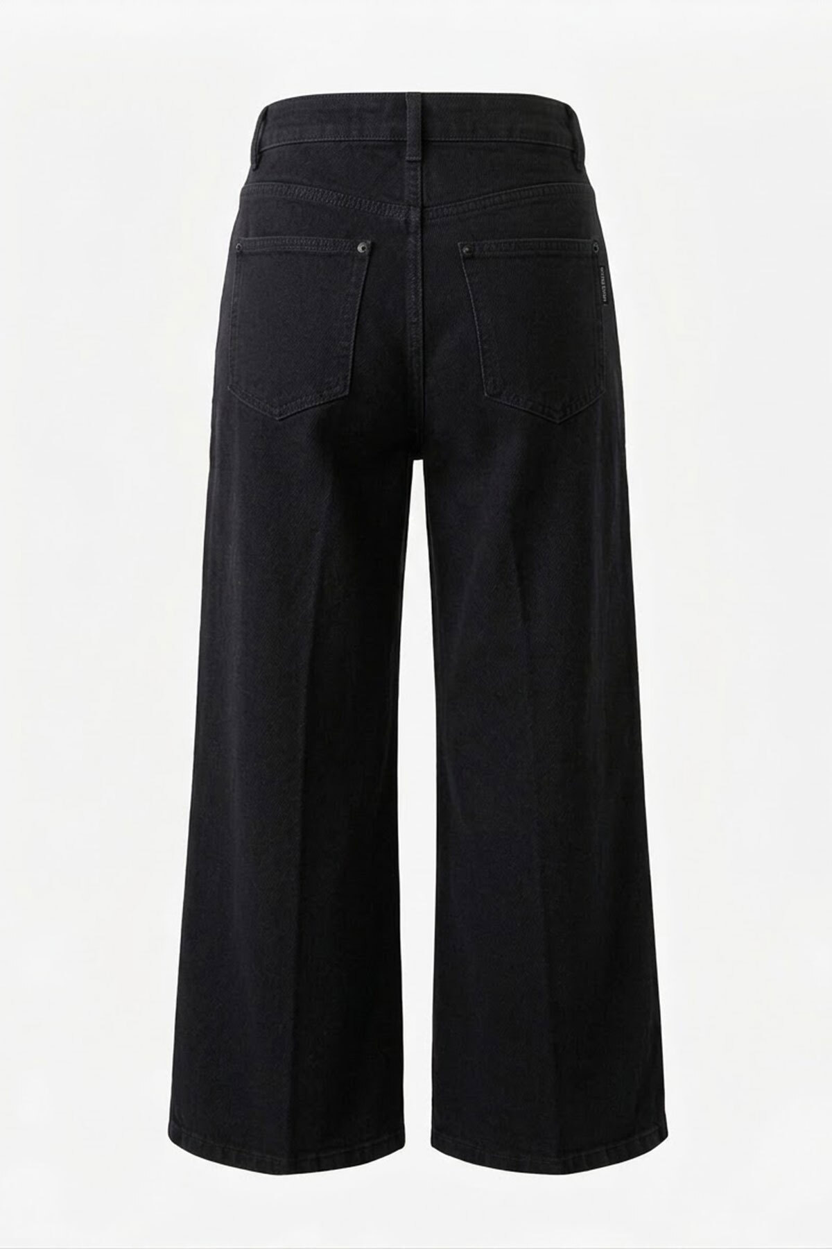 MAGARDE Premium Kemerli Flare Jean- SİYAH görsel 4