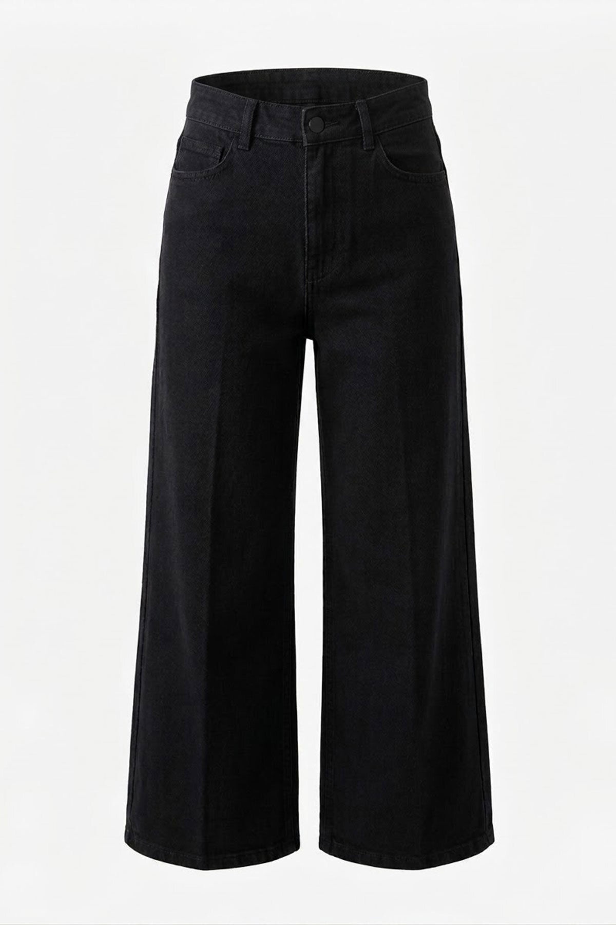 MAGARDE Premium Kemerli Flare Jean- SİYAH görsel 3