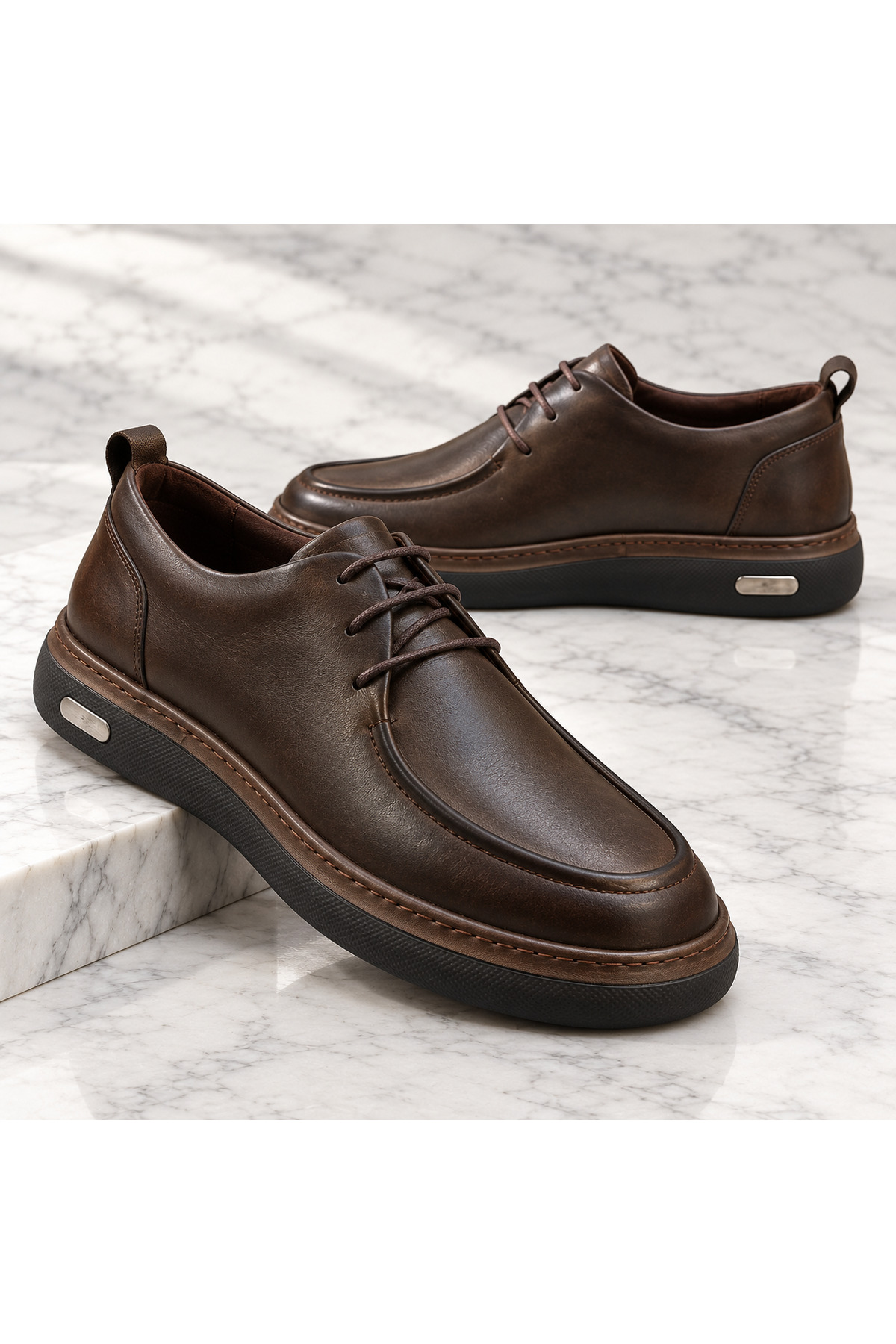 BeyShoes Erkek Bağcıklı Modern Taban Günlük Casual Ayakkabı görsel 2
