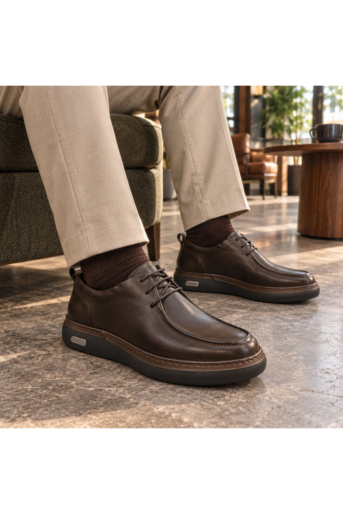 BeyShoes Erkek Bağcıklı Modern Taban Günlük Casual Ayakkabı