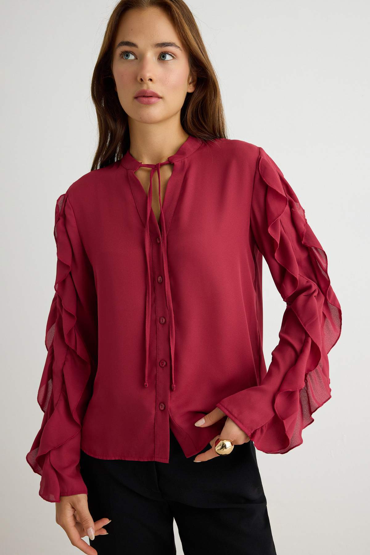 Trendyolmilla Açık Bordo Gömlek TWOAW27GO00094