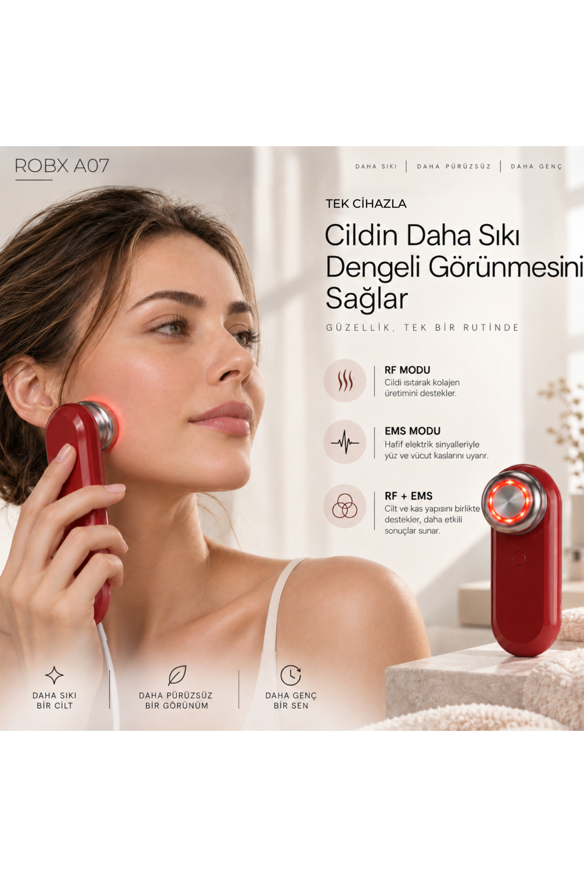 A07 Yeni Nesil RF Ems Cilt Sıkılaştırıcı Gıdı Sarkma Ve Germe Cilt Bakım Cihazı-Kesin Sonuç — قرمز TYCE0FD28EF986D08962BAD00