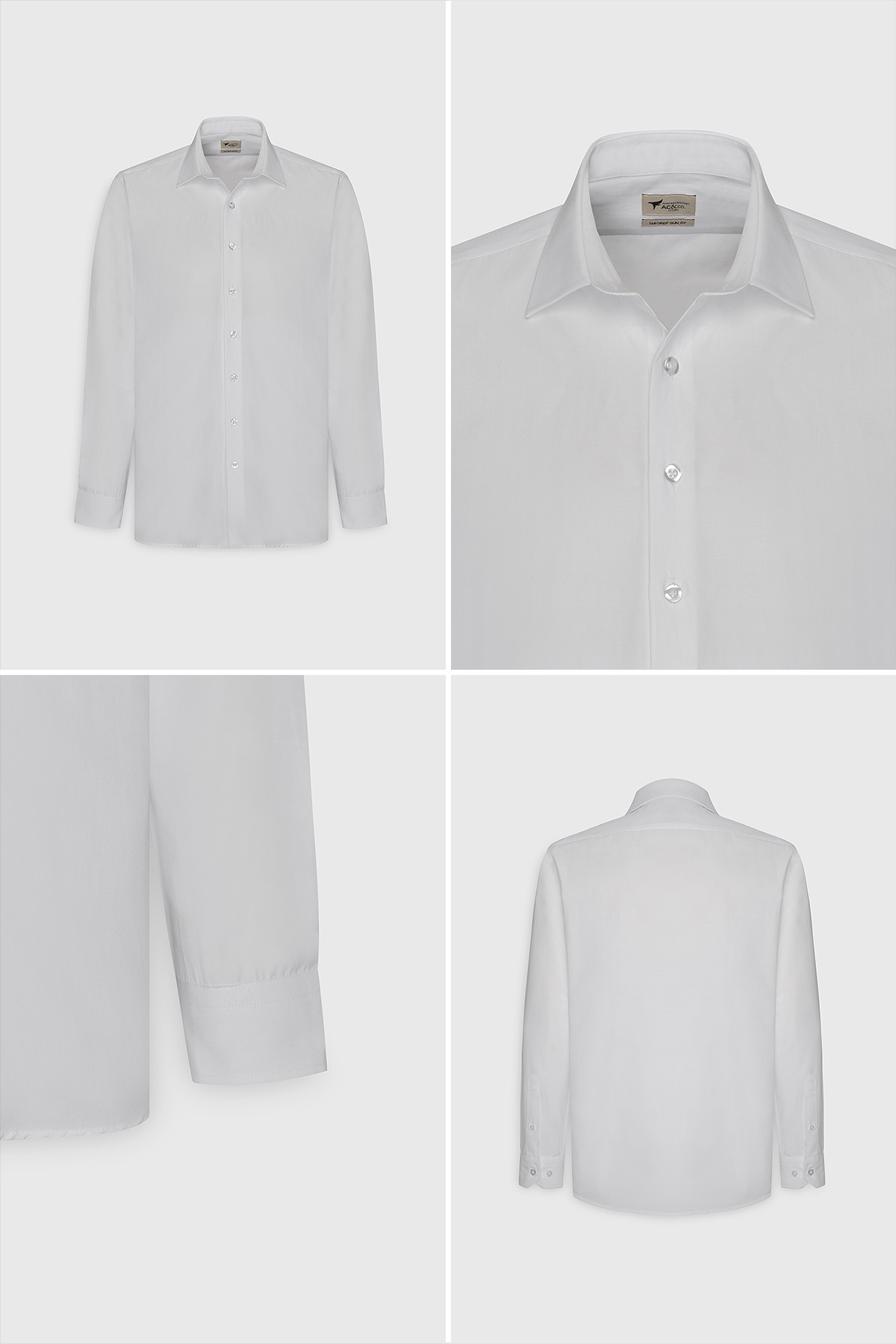 AC&Co / Altınyıldız Classics Erkek Beyaz Non-Iron Ütülemesi Kolay Terletmez Pamuklu Slim Fit Dar Kesim Klasik Yaka Gömlek görsel 3