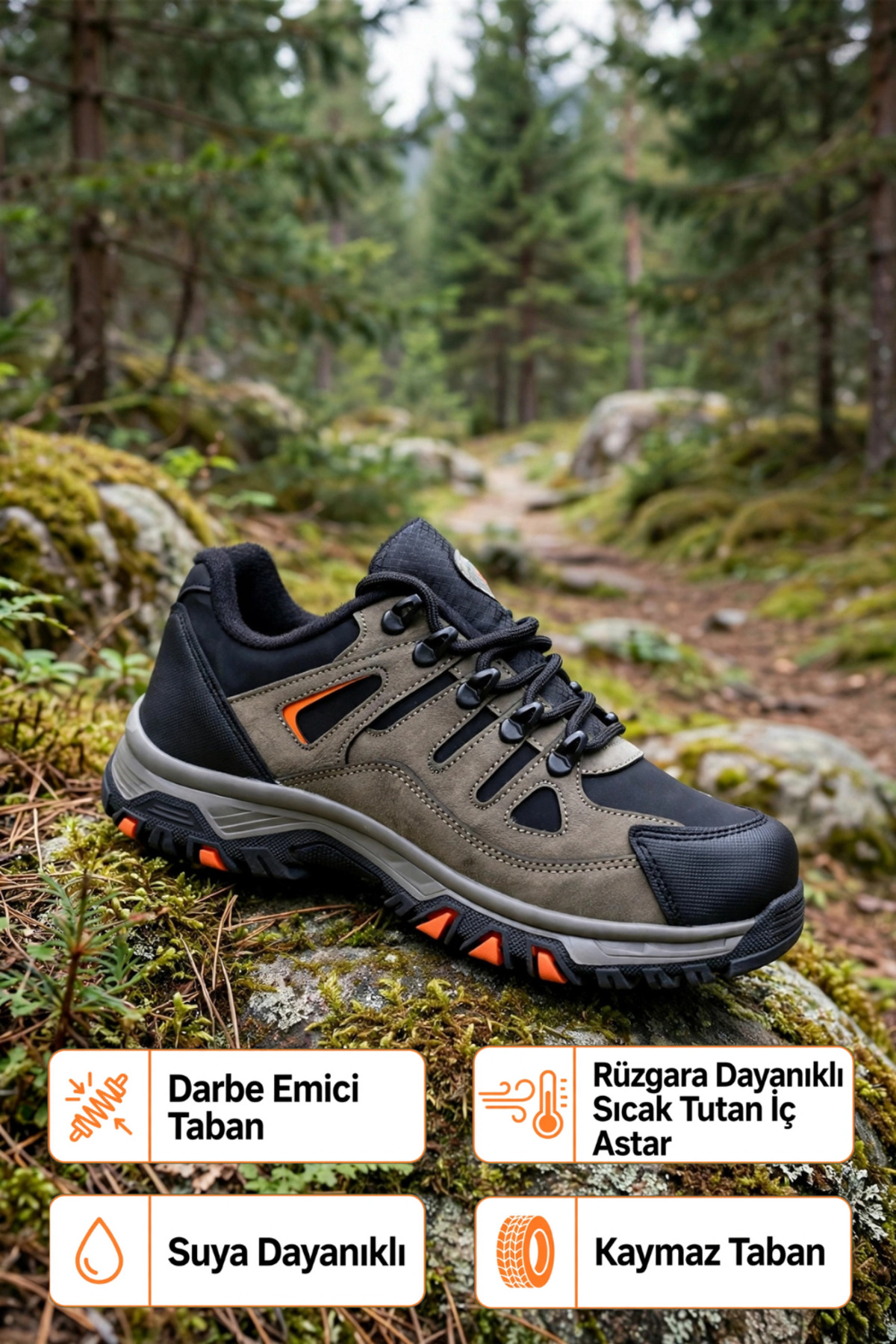 Tomato Bags Erkek Outdoor Trekking Botu Suya Dayanıklı Kaymaz Taban Kışlık Yürüyüş Ayakkabısı
