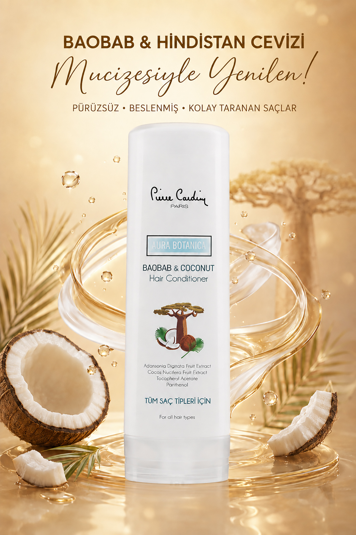 Pierre Cardin Aura Botanica Baobab Ve Hindistan Cevizi Özlü Saç Kremi 360 Ml — SAÇ01