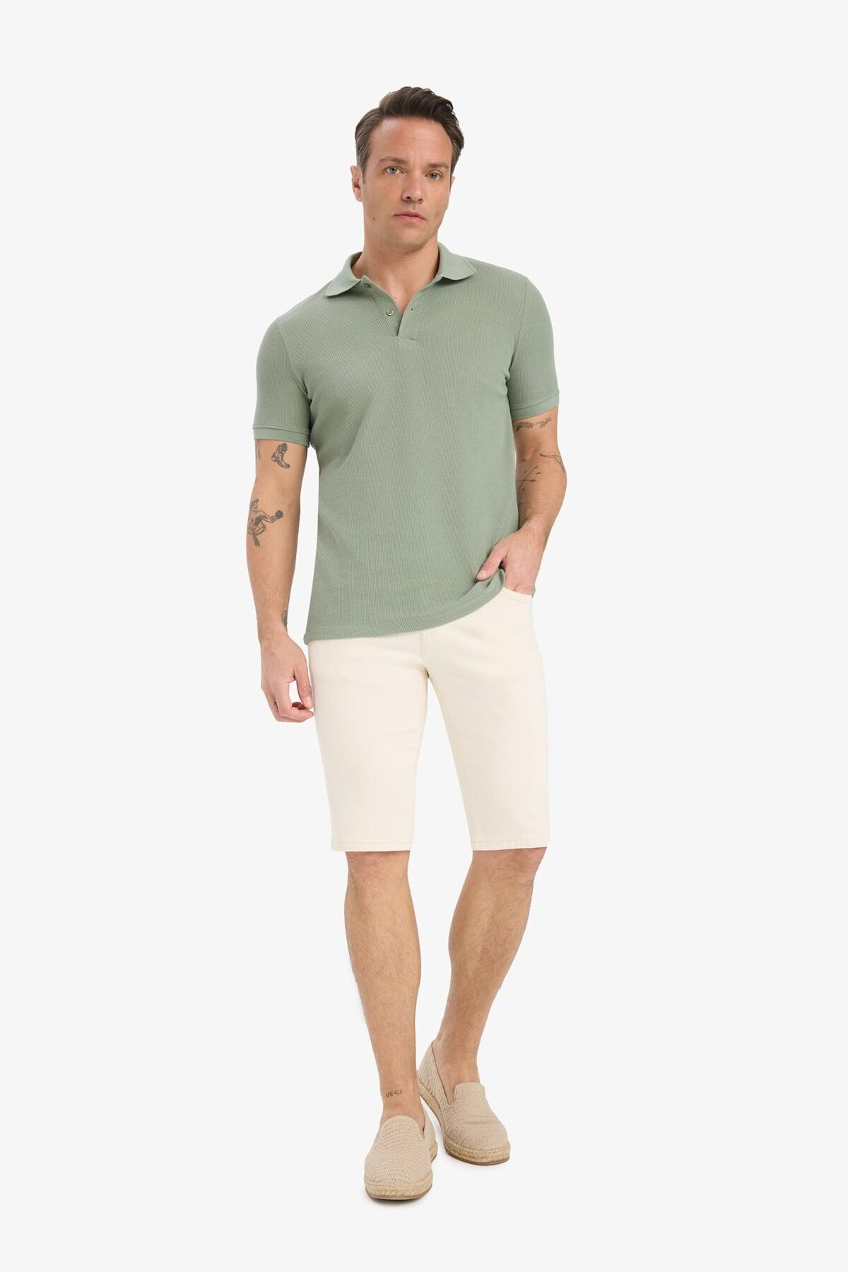 DeFacto Slim Fit Jean Bermuda Şort B0380AX25SM görsel 2