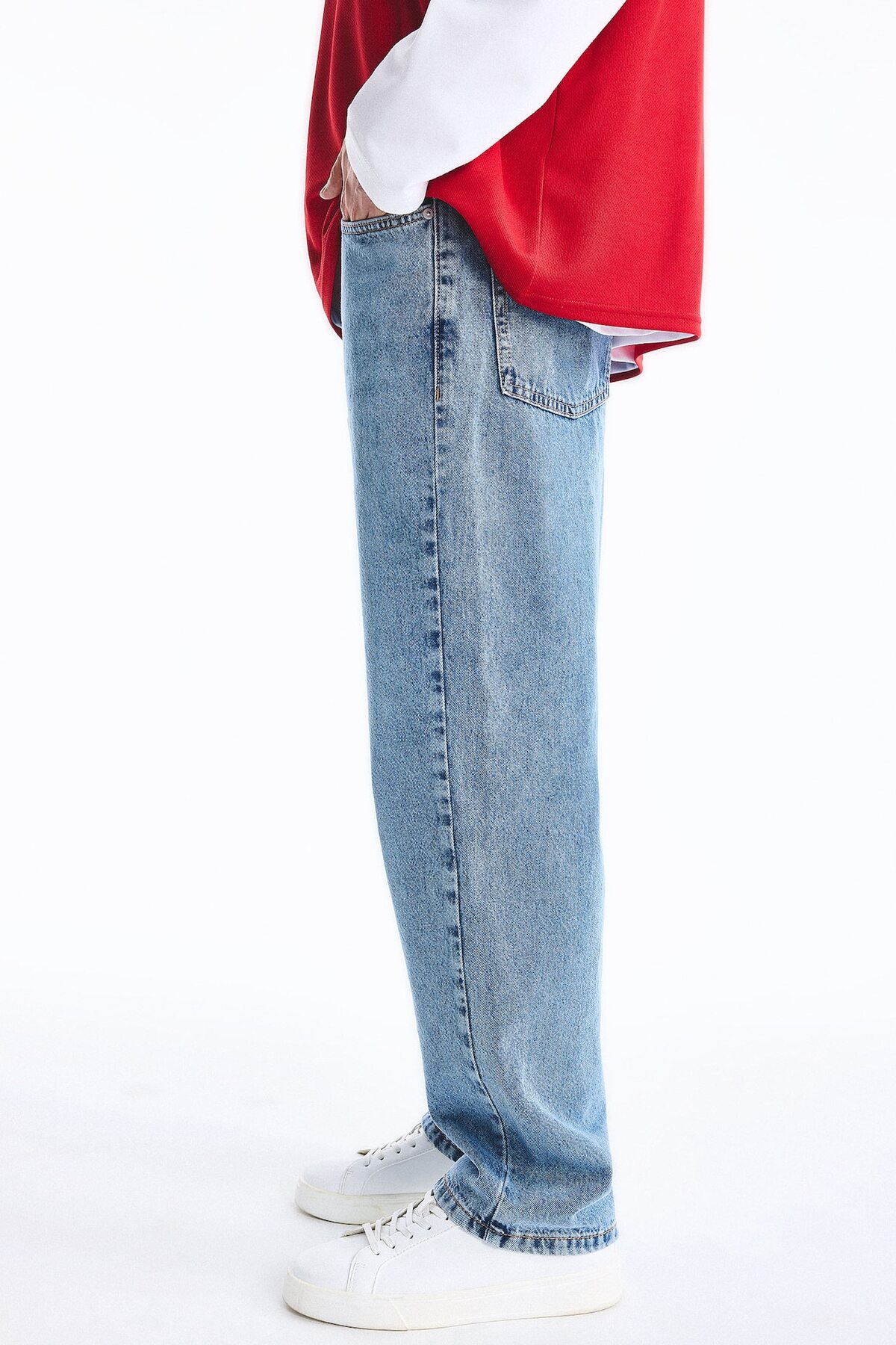 DeFacto %100 Pamuk Baggy Fit Jean Pantolon E8421AX25AU görsel 3