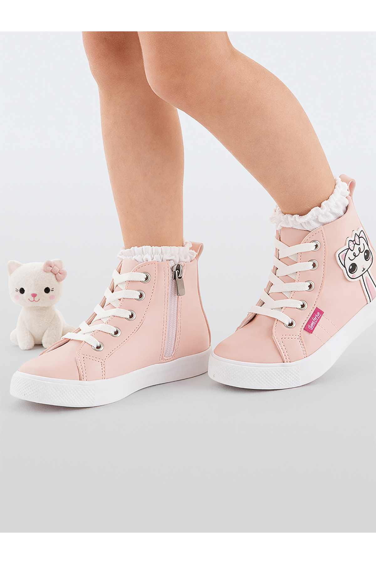 Denokids Kedicik Pembe Kız Çocuk Sneakers Spor Ayakkabı
