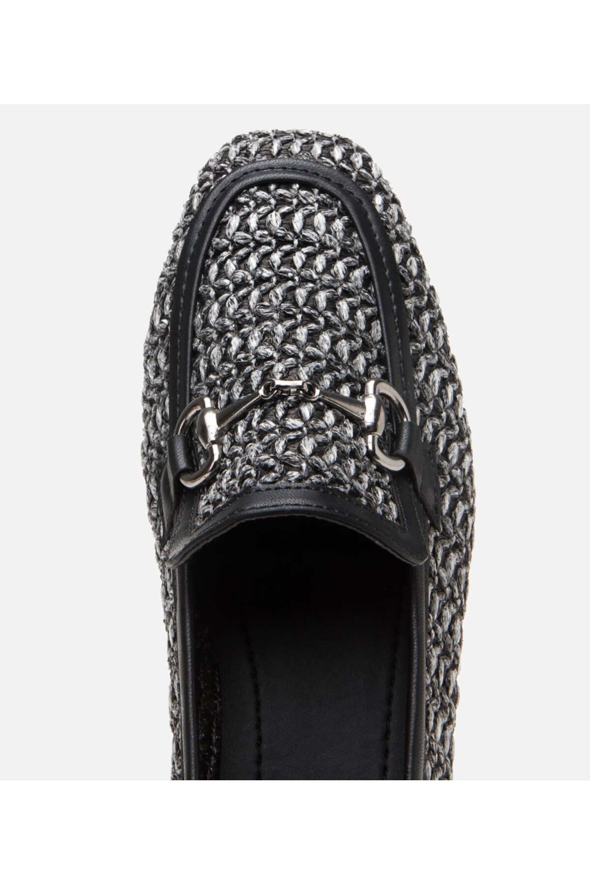 Yaya by Hotiç Kadın Siyah Hasır Detaylı Tokalı Loafer görsel 4