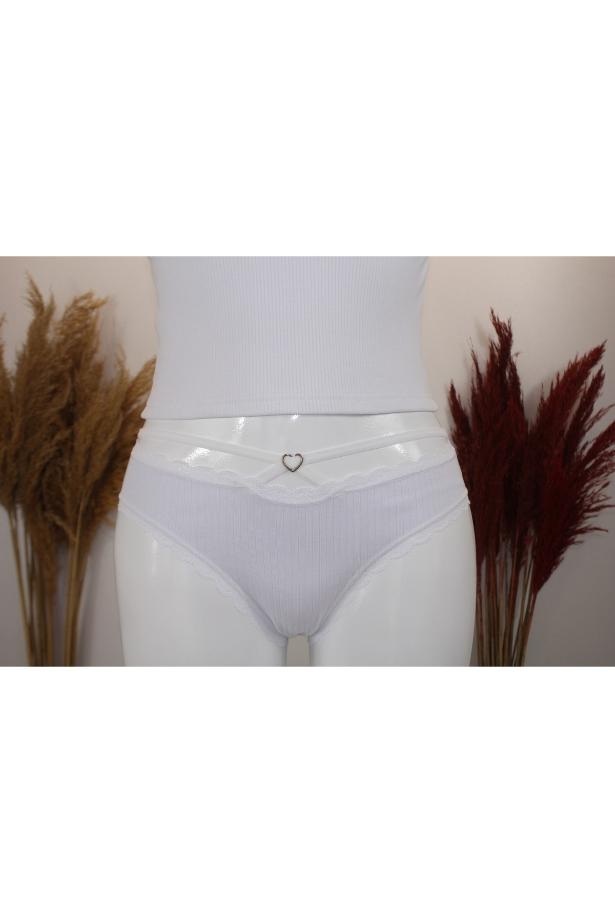 MAVİ QUMSAL Ribana Halkalı Bikini 3'lü Set SİYAH BEYAZ PENBE görsel 3