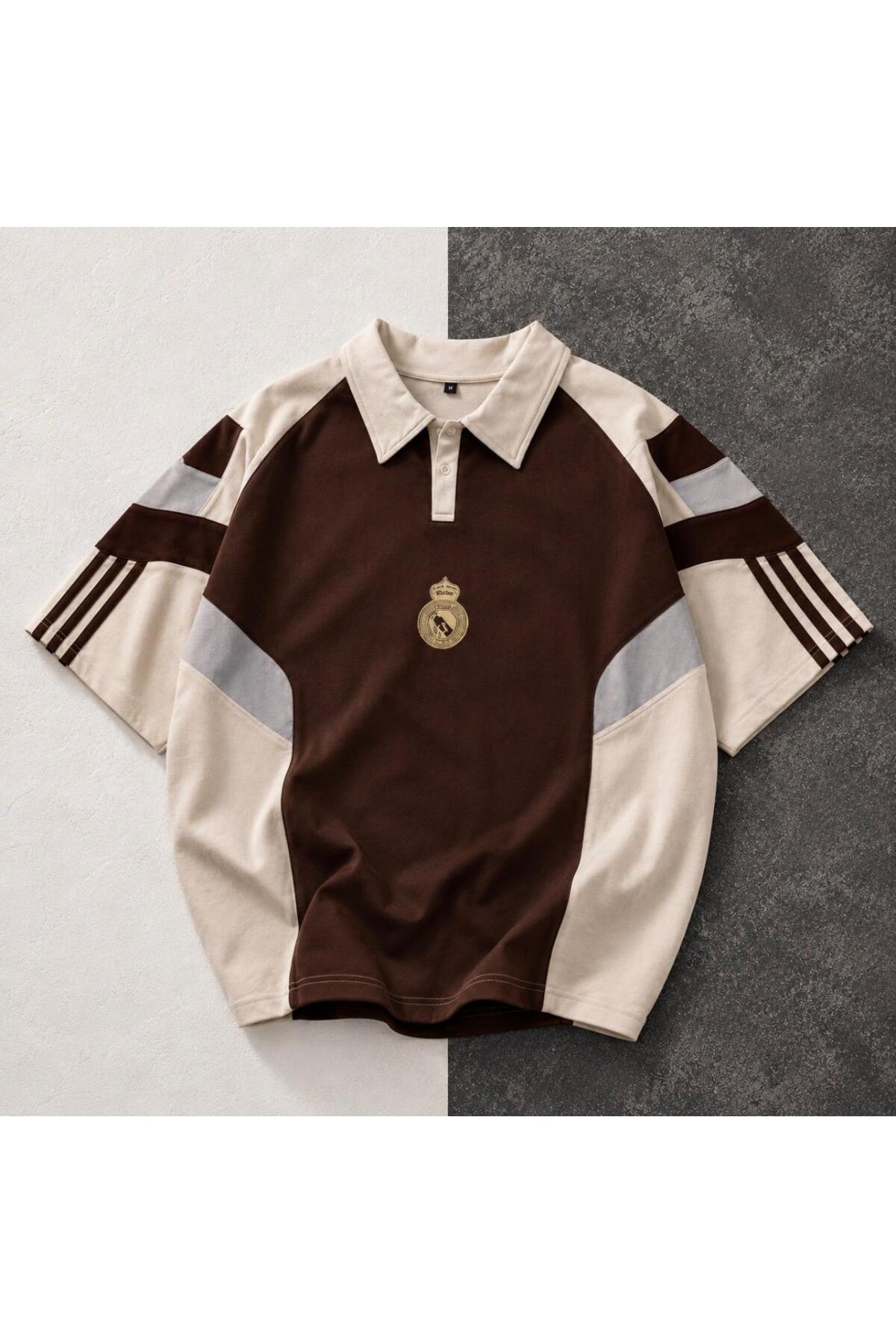 KUN SPORTSWEAR vintage premium retro nostalji renk bloklu tshirt bol oversize