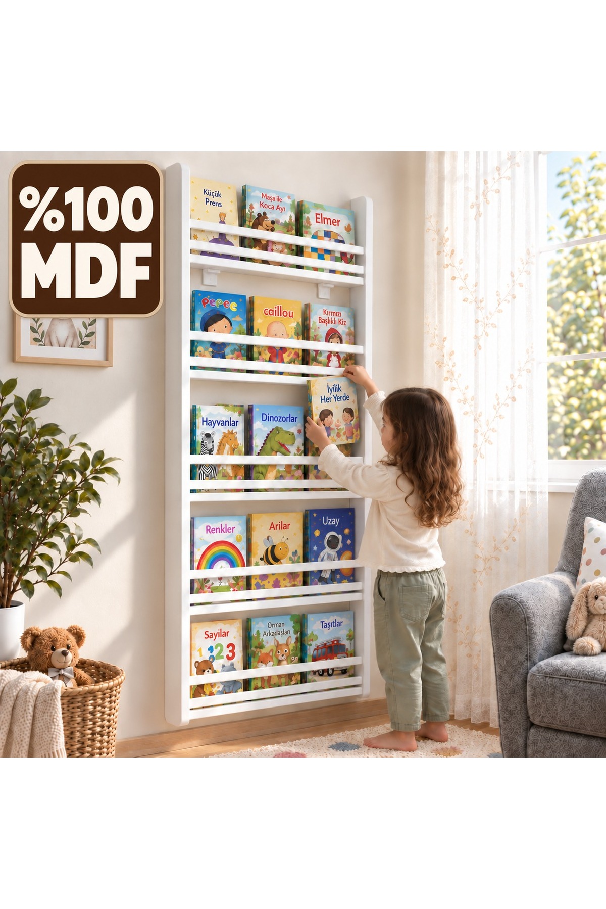 EmdiEf Home 5 Raflı Montessori Kitaplık Fiyatı, Yorumları - Trendyol