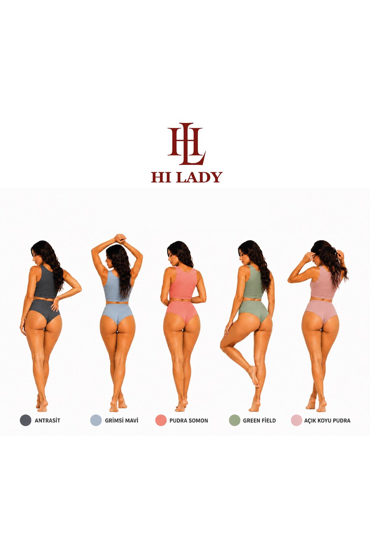 Hilady Kadın Yüksek Bel String Tanga Koyu Soft Pamuklu Esnek görsel 2