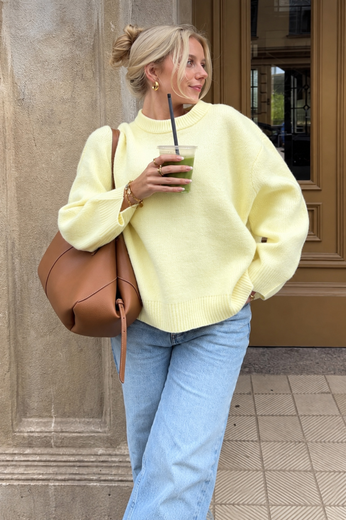 Gülce moda Kadın Bisiklet Yaka Yumuşak Dokulu Oversize Triko Kazak