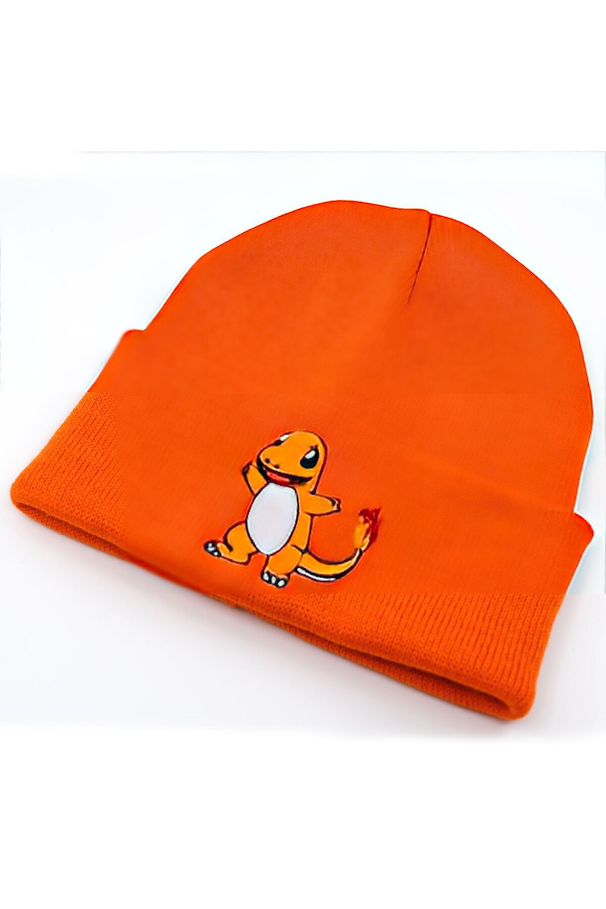 FG KONNİCHİWA KONNİCHİWA Pokémon Charmander Turuncu Örgü Bere, Nakışlı Unisex Anime Bere görsel 2