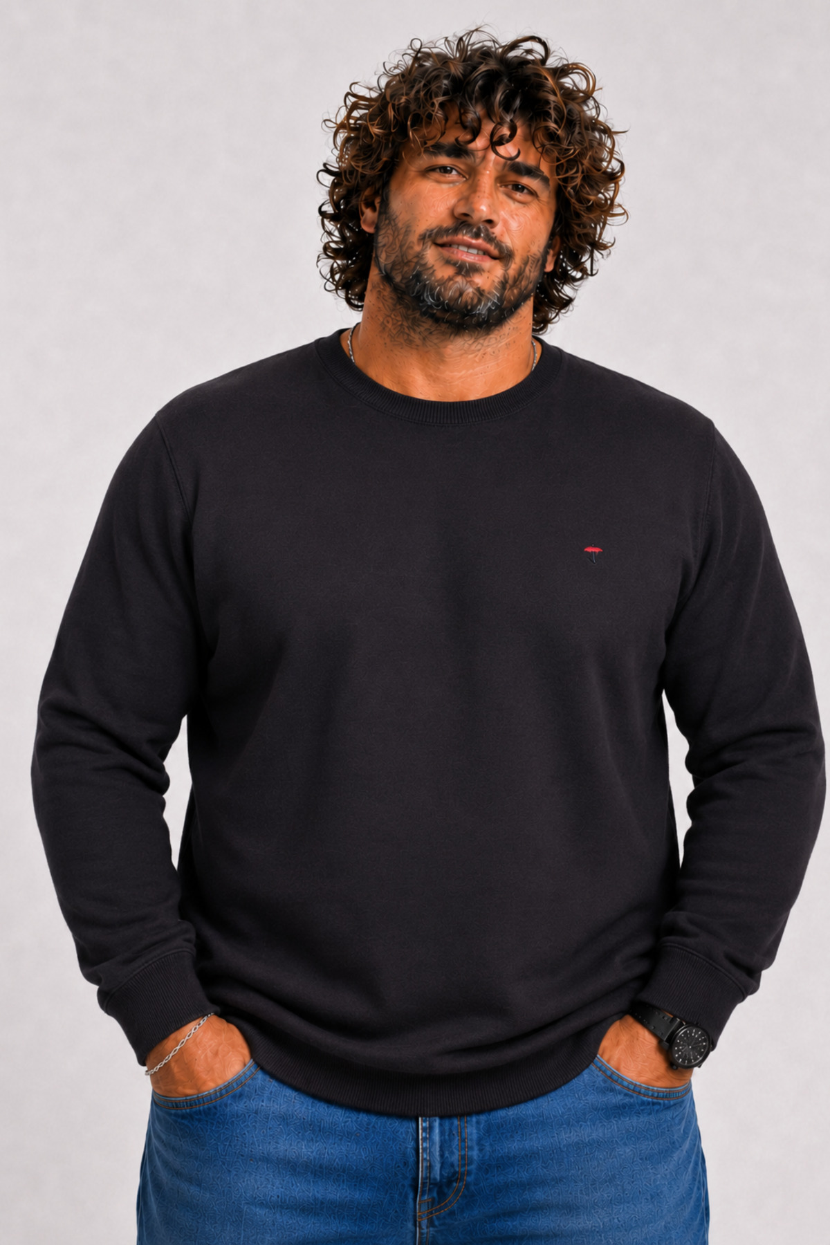 Starbattal Büyük Beden Selanik Classic Sweat 23200 SIYAH
