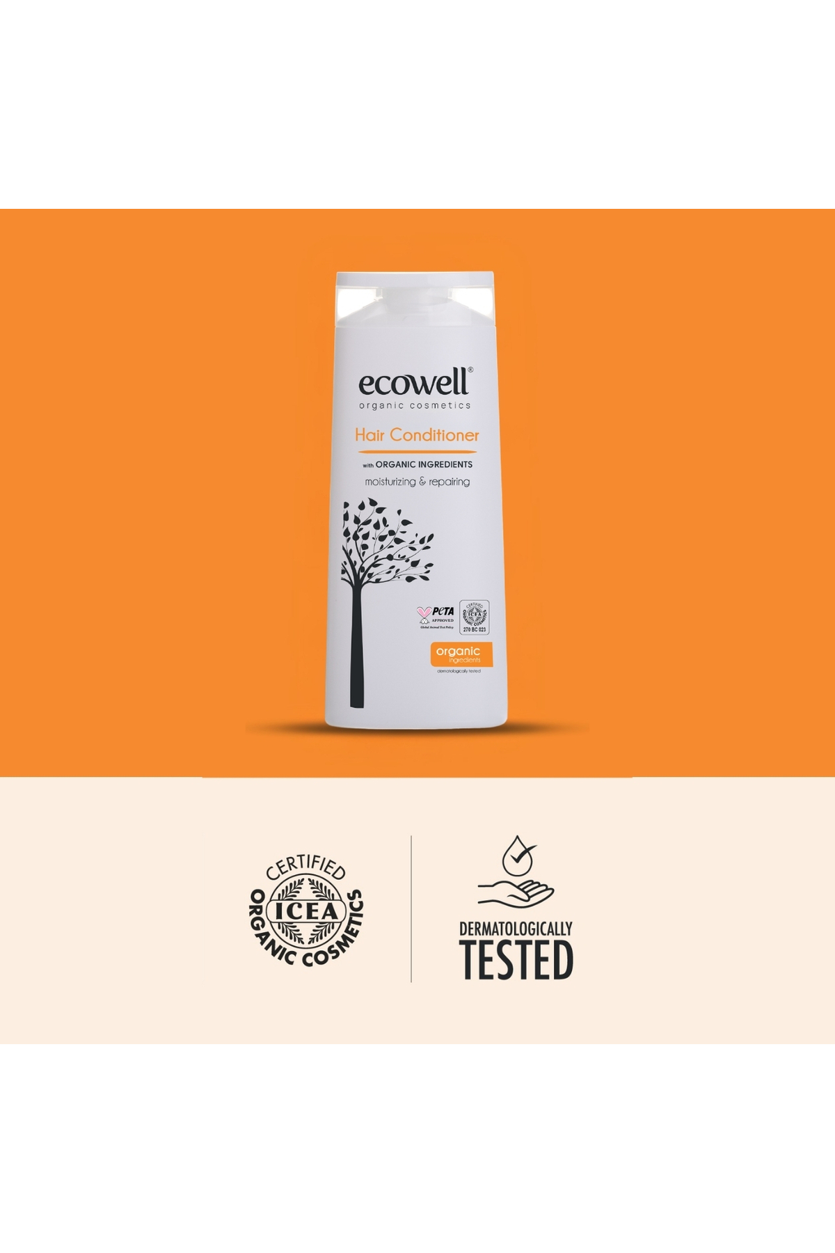 Organik İçerikli Saç Bakım Kremi, Vegan, Yıpranmış Saçlar için Onarıcı Ve Kolay Tarama, 300 ml — K-ECO-1534 — تصویر 4 از 4