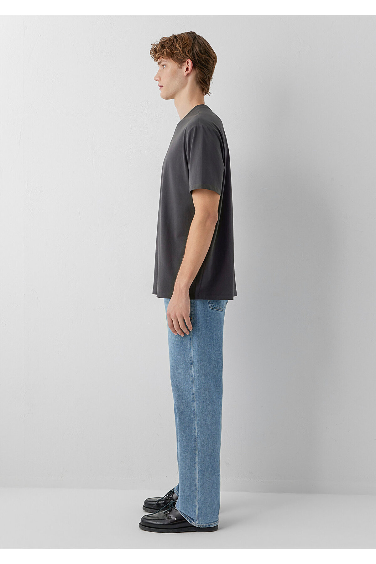 Mavi Jeans Antrasit Basic Tişört Loose Fit / Bol Rahat Kesim 0613681-70092 görsel 4