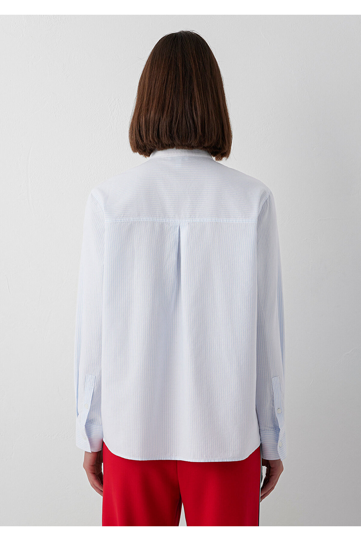 Mavi MJ Nakışlı Çizgili Gömlek Loose Fit / Bol Rahat Kesim 1211562-91632 görsel 5