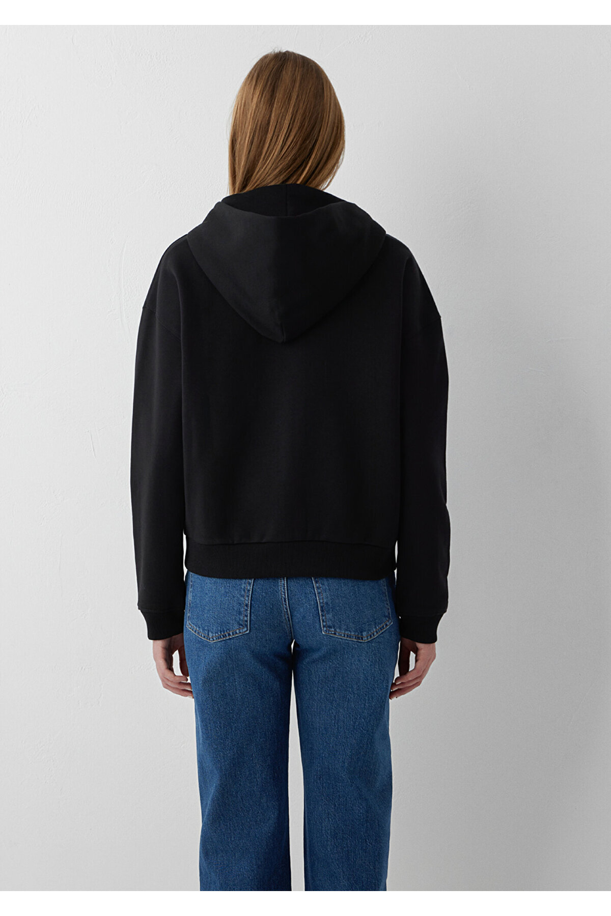Mavi FERMUARLI BASIC SWEATSHIRT Siyah görsel 5