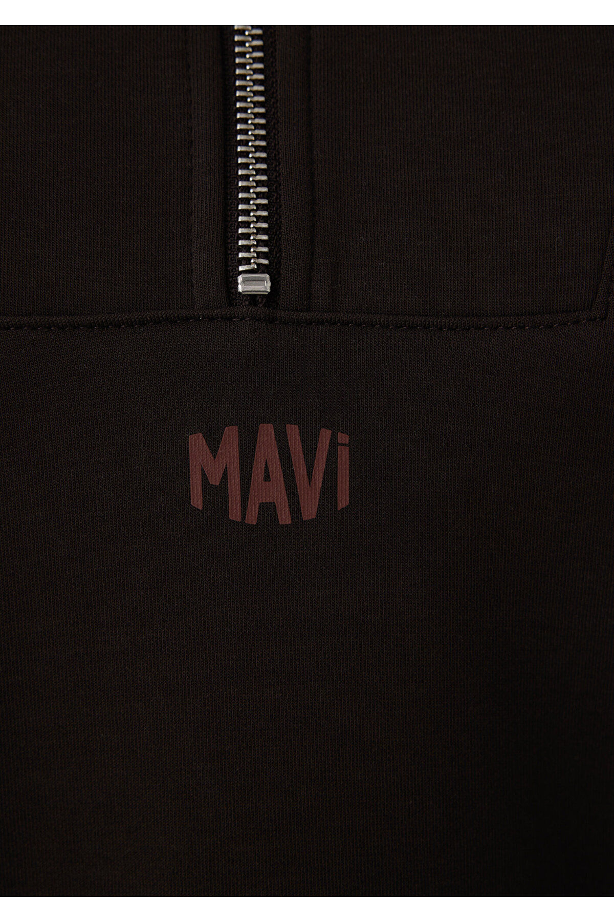 Mavi Yarı Fermuarlı Kahverengi İnterlok Sweatshirt 1S20016-70240 görsel 8