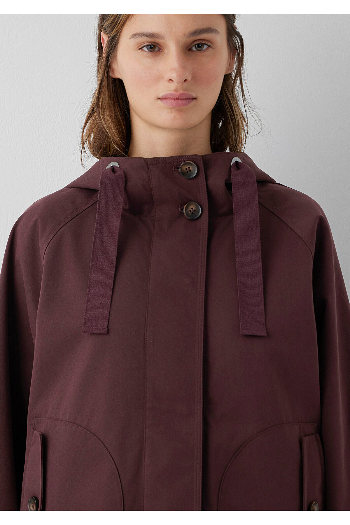 Mavi Kapüşonlu Bordo Ceket Loose Fit / Bol Rahat Kesim 1110014-70252 görsel 7