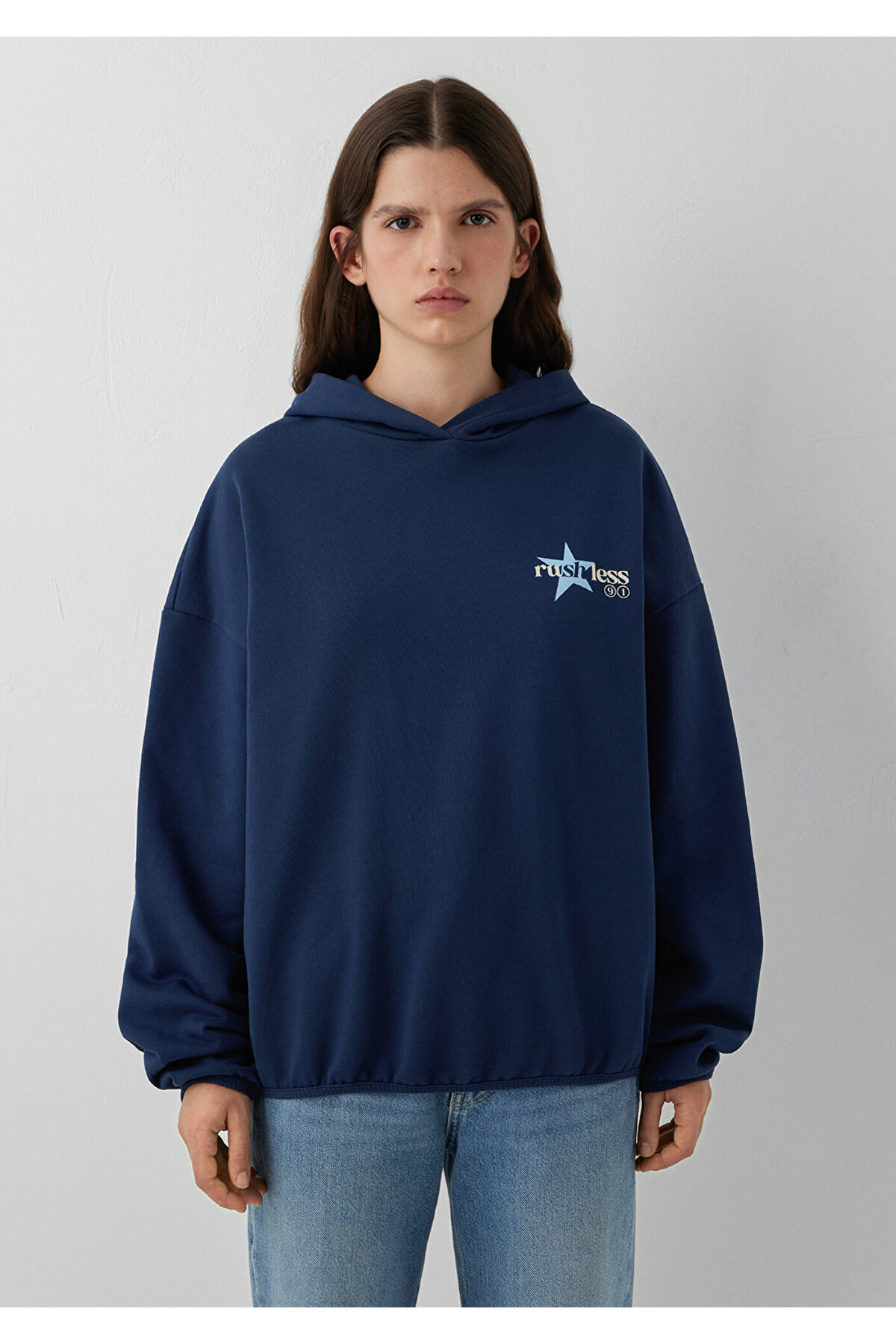 Mavi Kapüşonlu Lacivert Sweatshirt 1S20106-70487 görsel 3
