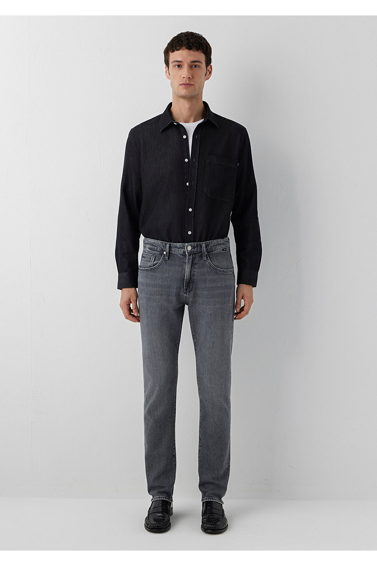 Mavi M00351A4005 Marcus Dolphin Grey Classic Comfort Jean Pantolon Erkek Kot Pantolon GRİ görsel 4