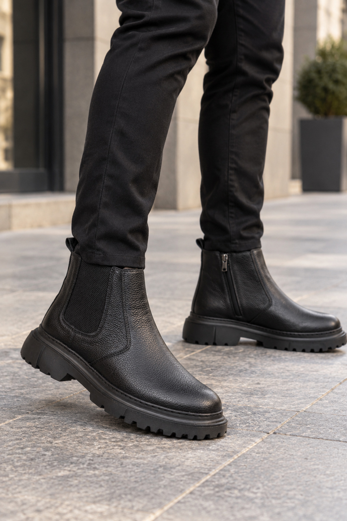 MY GROSS SHOES Siyah Erkek Hafif Taban Su&Soğuha Dayanıklı Erkek Bot görsel 8