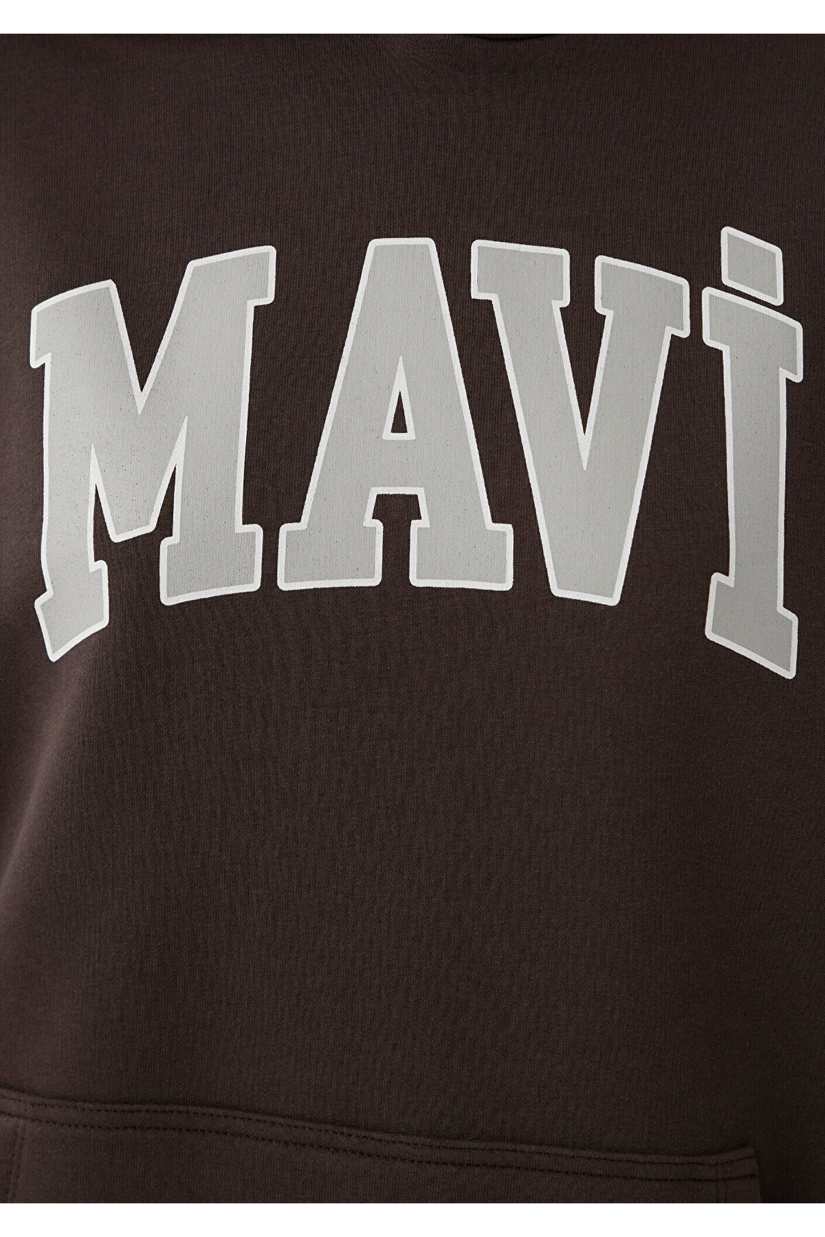 Mavi Logo Baskılı Kapüşonlu Kahverengi Sweatshirt 1600361-70222 görsel 7