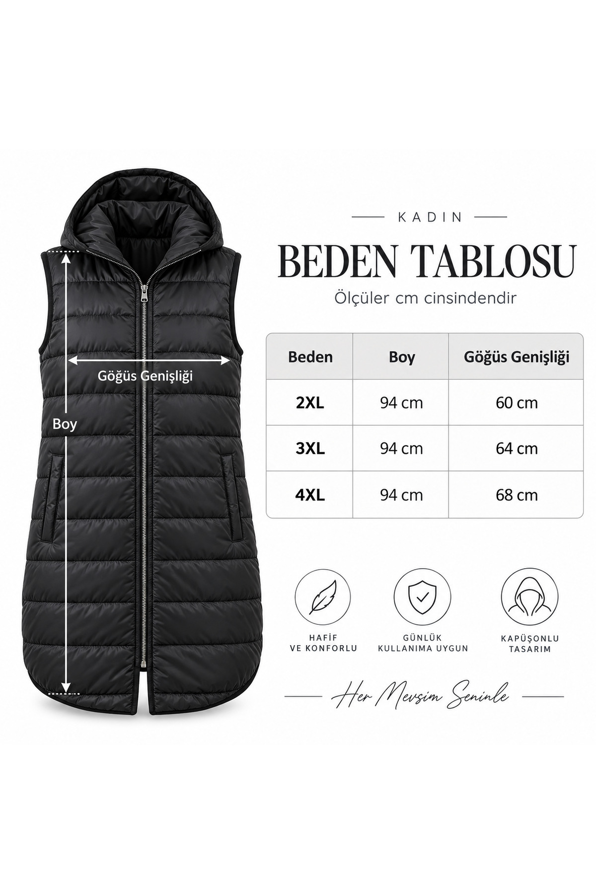Genel Markalar Siyah Kapitone Yelek görsel 5