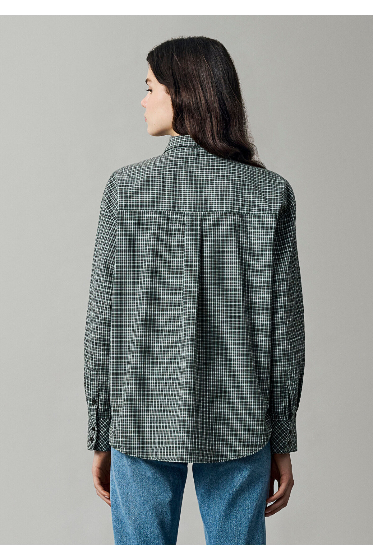 Mavi Pötikare Yeşil Gömlek Loose Fit / Bol Rahat Kesim 1211565-83714 görsel 5