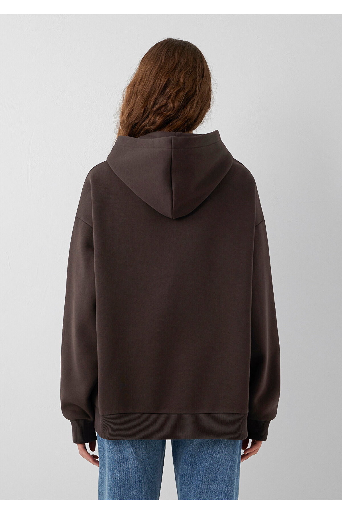 Mavi Logo Baskılı Kapüşonlu Kahverengi Sweatshirt 1600361-70222 görsel 5