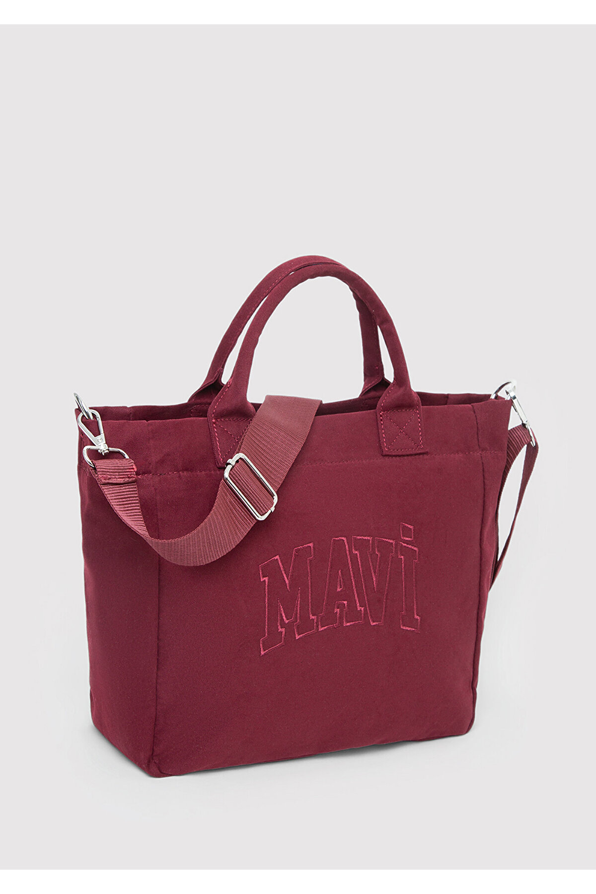 Mavi Logo Nakışlı Bordo Omuz Çantası 1914358-70404 görsel 2