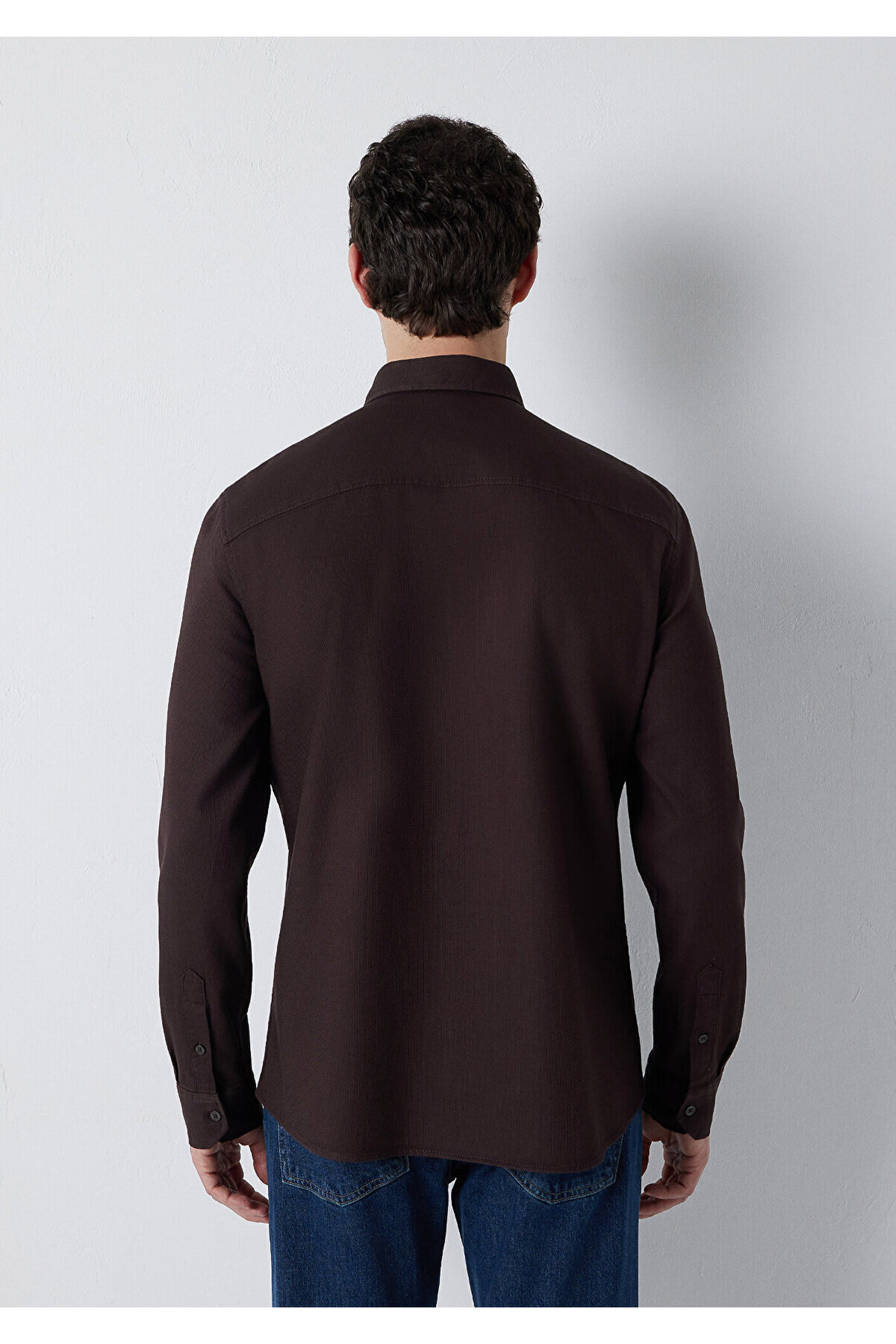 Mavi Kahverengi Gömlek Slim Fit / Dar Kesim 0211656-90704 görsel 5