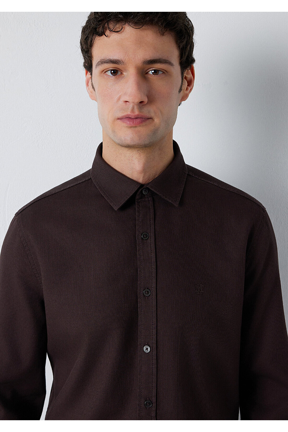 Mavi Kahverengi Gömlek Slim Fit / Dar Kesim 0211656-90704 görsel 6