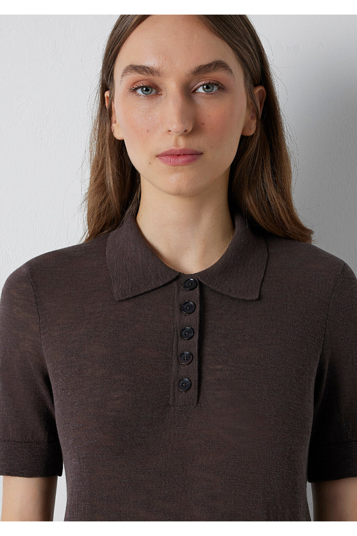 Mavi Kahverengi Triko Polo Slim Fit / Dar Kesim 1710963-91100 görsel 6