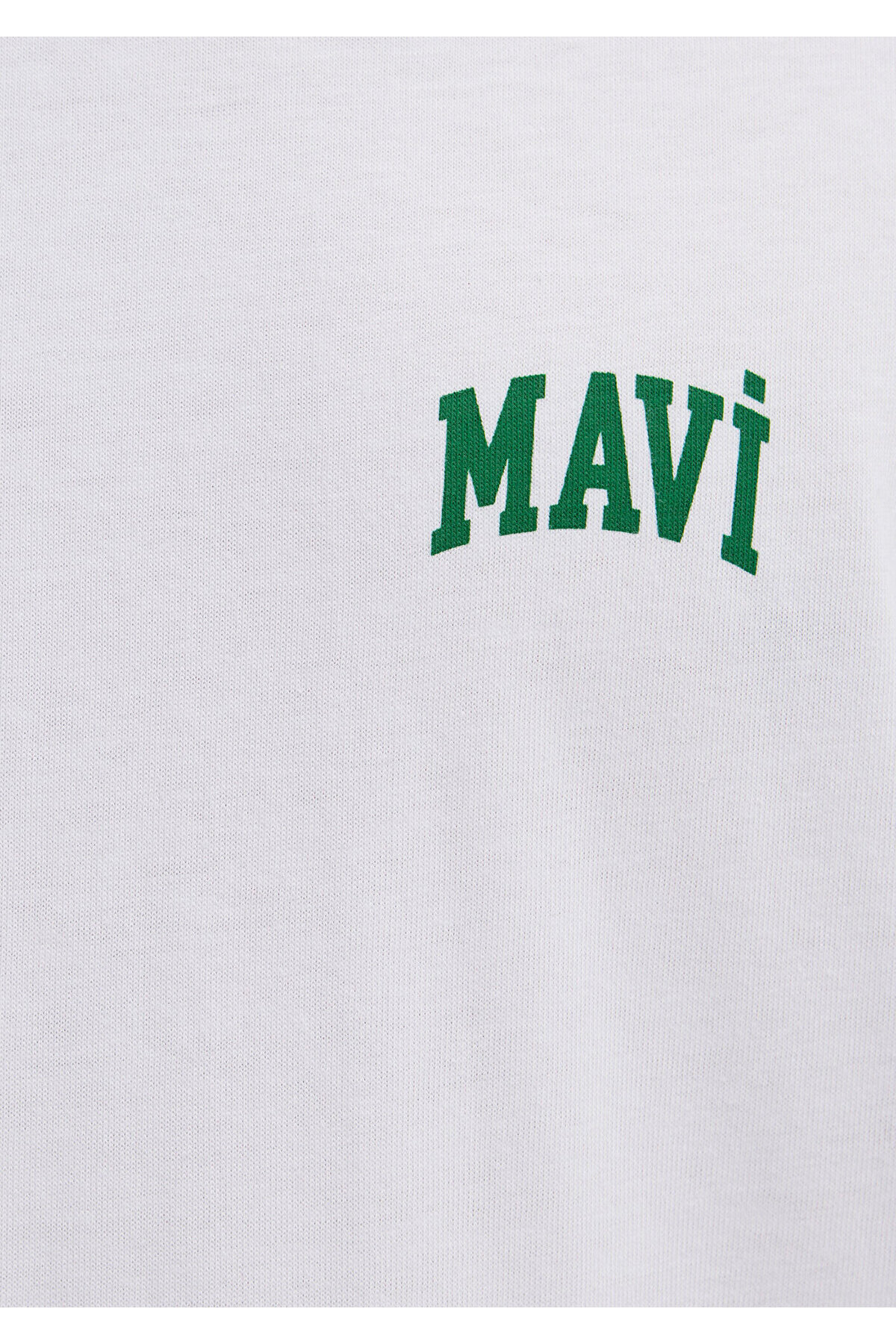 Mavi Logo Baskılı Biye Detaylı Beyaz Tişört Loose Fit / Bol Rahat Kesim 0613557-620 görsel 8
