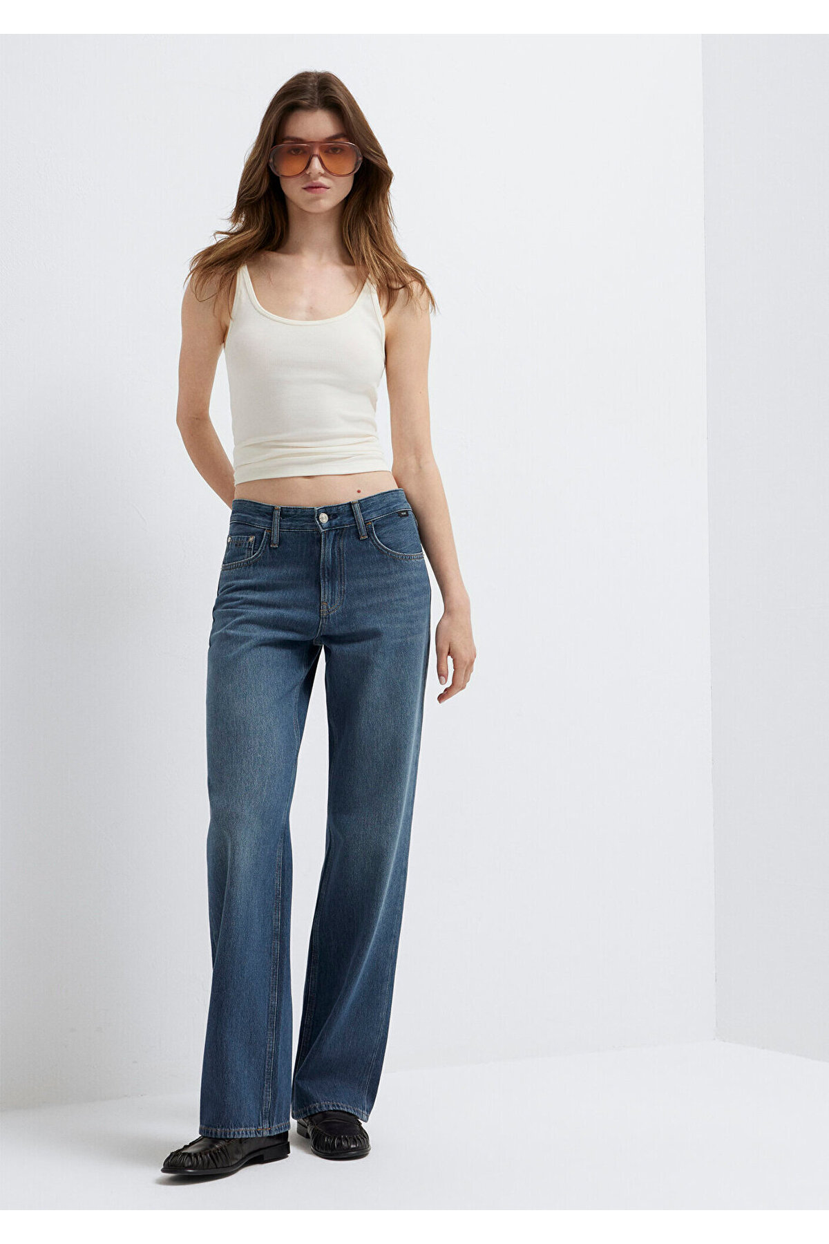 Mavi Lovely Classic Denim Puslu Koyu Jean Pantolon 1012645-A3167 görsel 3