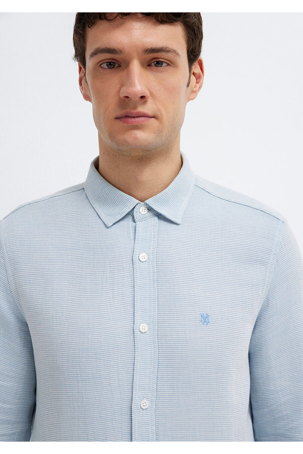 Mavi Mühür Logo Nakışlı Gömlek Slim Fit / Dar Kesim 0211899-86659 görsel 6