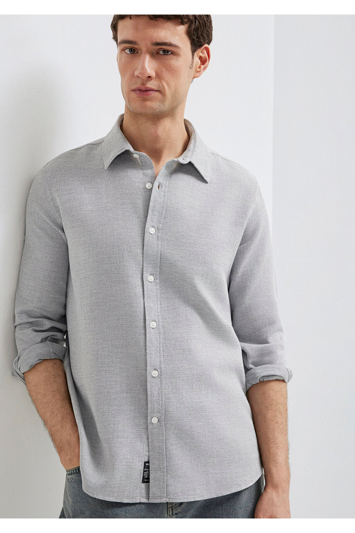 Mavi Gri Gömlek Slim Fit / Dar Kesim 0211913-70074 görsel 2