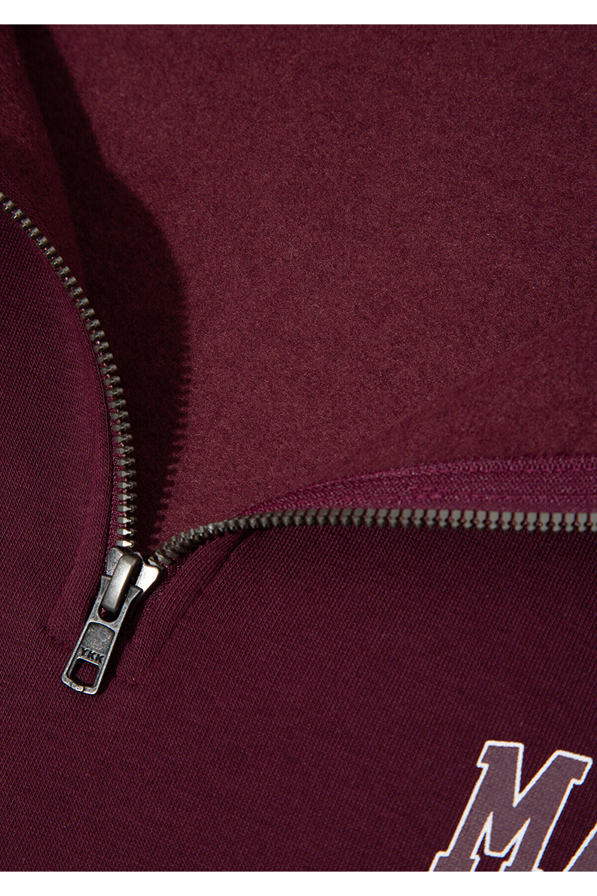 Mavi M0S10208 Logo Baskılı Yarı Fermuarlı Erkek Sweatshirt BORDO görsel 7