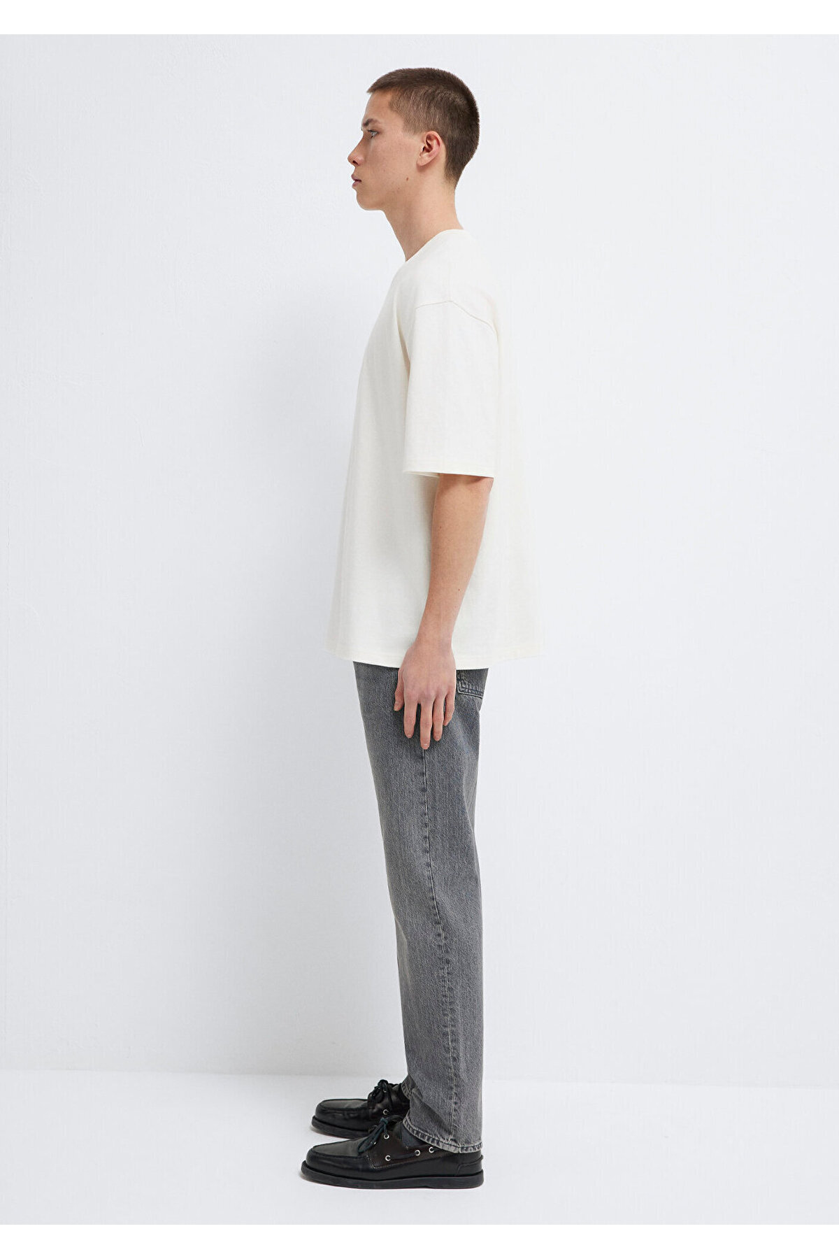 Mavi Logo Baskılı Ekru Tişört Relaxed Fit / Rahat Kesim 0613148-70057 görsel 4