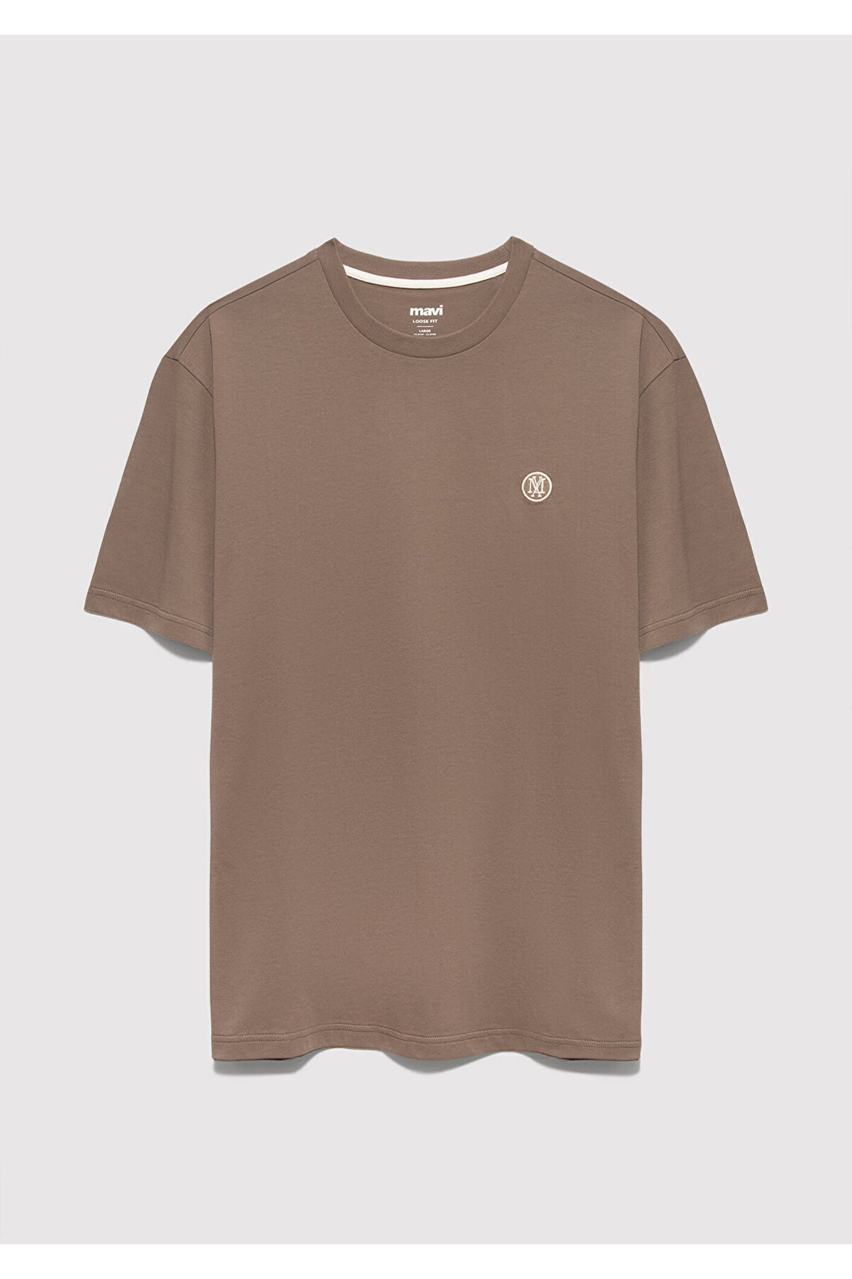 Mavi 2li Mühür Logo İşlemeli Erkek Basic Tişört Loose Fit / Bol Rahat Kesim 0612545-70072 görsel 5
