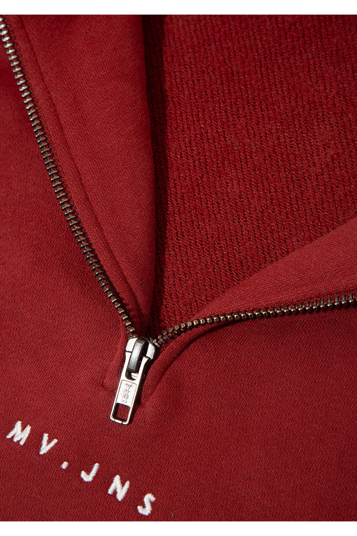 Mavi MVJNS Nakışlı Yarı Fermuarlı Bordo Sweatshirt 1S10533-70411 görsel 7